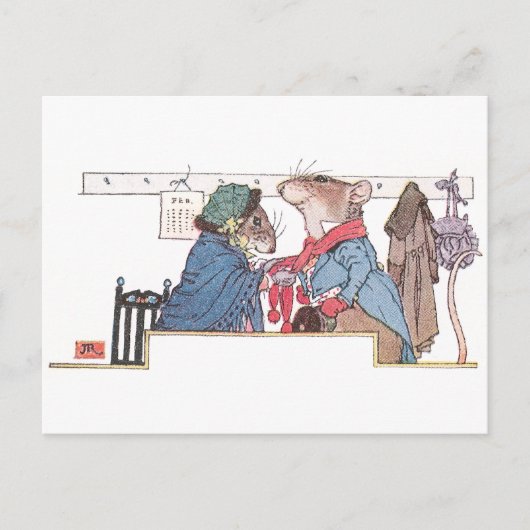 ネズミが寒さのためにバンドル ポストカード (正面)