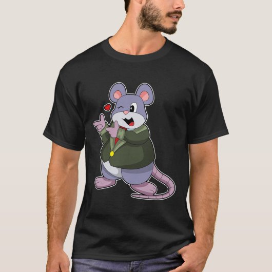 ネズミが新郎でスーツを着ている Tシャツ (正面)