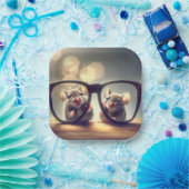 ネズミが眼鏡越しに ペーパープレート (パーティー)