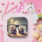 ネズミが眼鏡越しに ペーパープレート (パーティー)