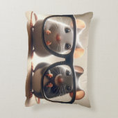 ネズミが黒い眼鏡の後ろから覗き込む アクセントクッション (裏面(縦))