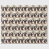 ネズミが黒い眼鏡の後ろから覗き込む ラッピングペーパー (フラット)