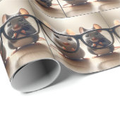 ネズミが黒い眼鏡の後ろから覗き込む ラッピングペーパー (ロールコーナー)