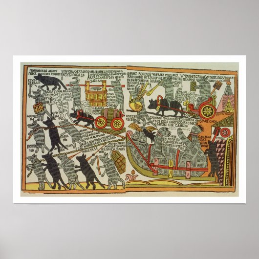 ネズミたちが猫を埋めロシアのる18世紀後半 ポスター (正面)