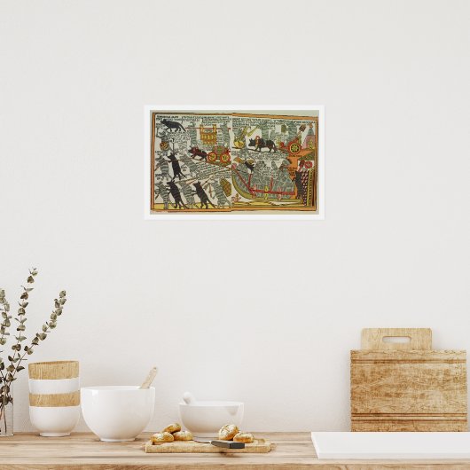 ネズミたちが猫を埋めロシアのる18世紀後半 ポスター (キッチン)