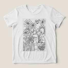 ネズミとカタツムリの花 トライブレンドＴシャツ