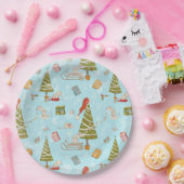 ネズミとクリスマスツリークリスマスパターンから子供へ ペーパープレート (パーティー)