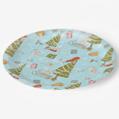 ネズミとクリスマスツリークリスマスパターンから子供へ ペーパープレート (アングル)