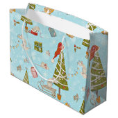 ネズミとクリスマスツリークリスマスパターンから子供へ ラージペーパーバッグ (裏面アングル)