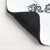 ネズミとネズミは大茶のパーティーシールを持つ マウスパッド (コーナー)