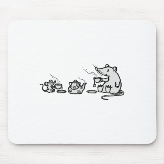ネズミとネズミは大茶のパーティーシールを持つ マウスパッド (正面)