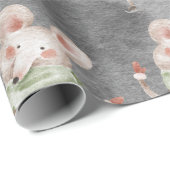 ネズミとネズミ、ウサギのクリスマス ラッピングペーパー (ロールコーナー)