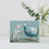 ネズミとハトのはがき ポストカード (スタンド正面)