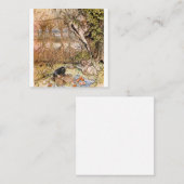 ネズミとモグラがピクニックをする – Arthur Rackham スクエア名刺 (正面/裏面)