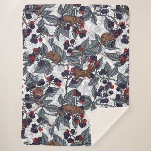 ネズミと白い黒い果実 シェルパブランケット (正面)