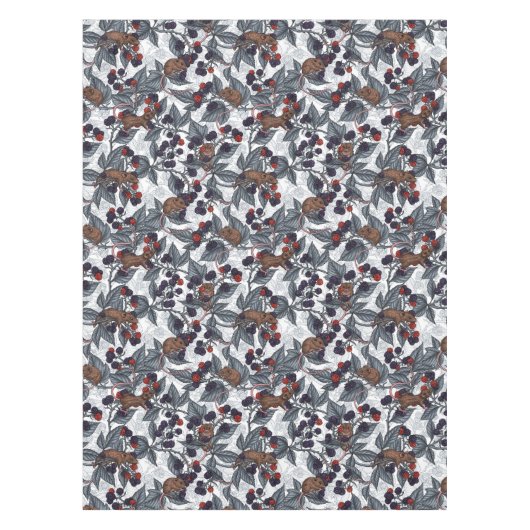 ネズミと白い黒い果実 テーブルクロス (正面)