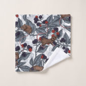 ネズミと白い黒い果実 バスタオルセット (ウォッシュタオル)