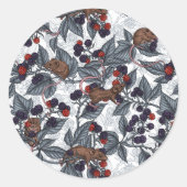 ネズミと白い黒い果実 ラウンドシール (正面)