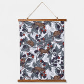 ネズミと白い黒い果実 吊り下げ型タペストリー (正面)