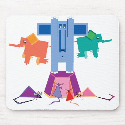 ネズミと象 マウスパッド (正面)