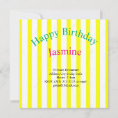 ネズミと黄色いチーズの猫 誕生日招待状カード 招待状 (裏面)