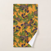 ネズミと黄色のブラックベリー バスタオルセット (ハンドタオル)