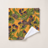 ネズミと黄色のブラックベリー バスタオルセット (ウォッシュタオル)