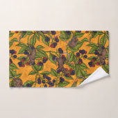 ネズミと黄色のブラックベリー バスタオルセット (ハンドタオル)