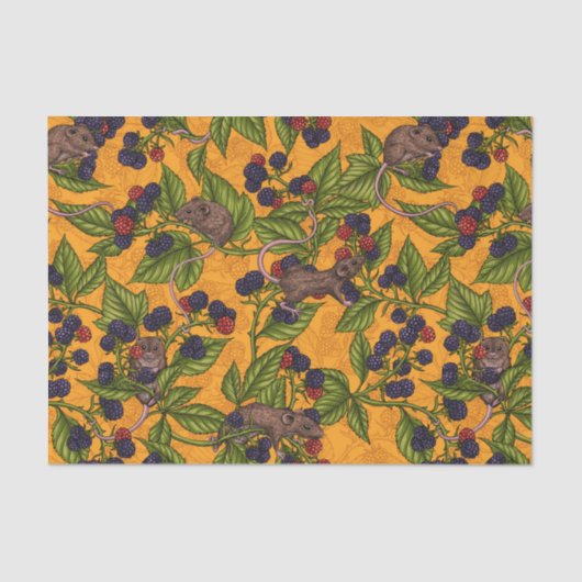 ネズミと黄色のブラックベリー 薄葉紙 (正面)