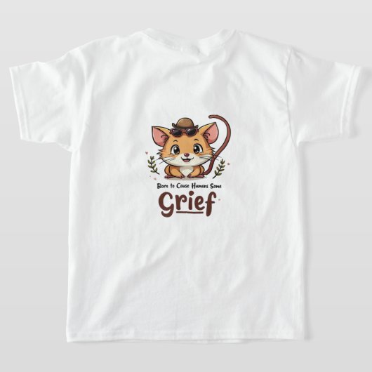 ネズミにインスパイアされた子供用Tシャツ Tシャツ (レイダウン裏面)