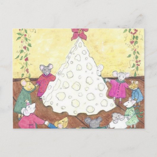 ネズミのまわりにのクリスマスツリー シーズンポストカード (正面)