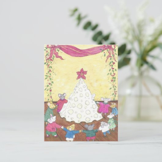 ネズミのまわりにのクリスマスツリー シーズンポストカード (スタンド正面)