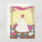 ネズミのまわりにのクリスマスツリー シーズンポストカード (正面/裏面)