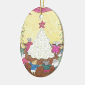 ネズミのまわりにのクリスマスツリー セラミックオーナメント (左)