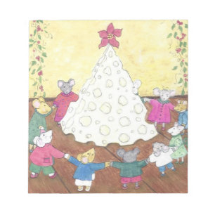 ネズミのまわりにのクリスマスツリー ノートパッド