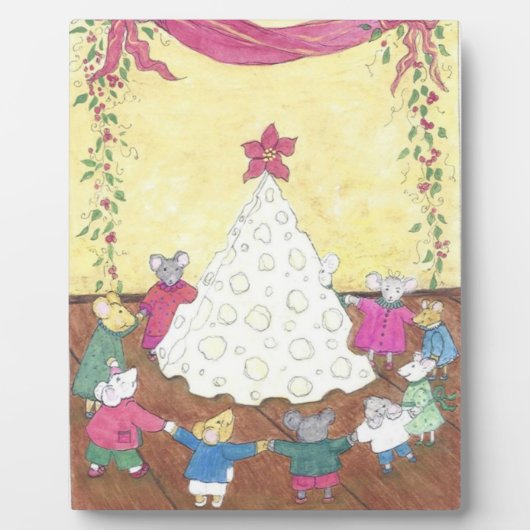 ネズミのまわりにのクリスマスツリー フォトプラーク (正面)