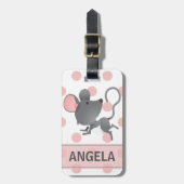 ネズミのように静かかわいい水玉模様 パーソナライズされた ラゲッジタグ (正面縦)