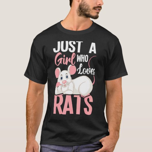 ネズミのネズミを愛するただの女の子ささやき齧歯動物 Tシャツ (正面)