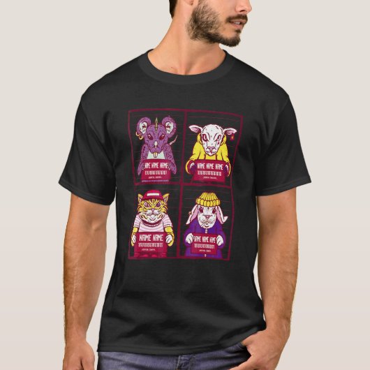 ネズミの前科者マグショット Tシャツ (正面)