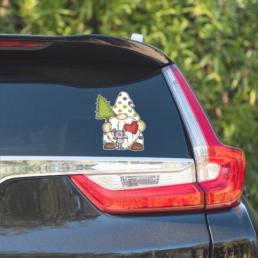 ネズミの友達と庭のノームの面白い車 シール (車体側面)