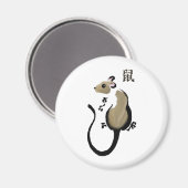 「ネズミの年」アジアラット磁石 マグネット (正面/裏面)