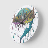 ネズミの怪物 ラウンド壁時計 (傾斜)