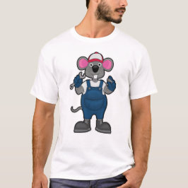 ネズミの整備士がドライバーを持って Tシャツ