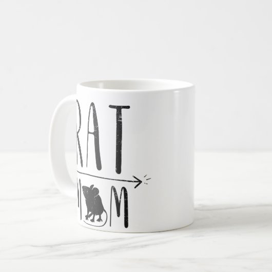 ネズミの母 – おもしろいレトロペットマウスのネズミまたは齧歯動物の贈り物 コーヒーマグカップ (正面左)