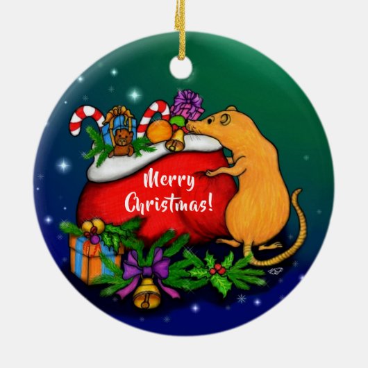 ネズミの王子との聖降誕祭お目出とう セラミックオーナメント (裏面)