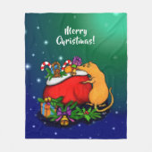 ネズミの王子との聖降誕祭お目出とう フリースブランケット (正面)