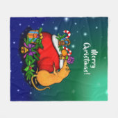 ネズミの王子との聖降誕祭お目出とう フリースブランケット (正面(横))