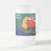 ネズミの王子との聖降誕祭お目出とう フロストグラスビールジョッキ (正面右)