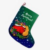 ネズミの王子との聖降誕祭お目出とう ラージクリスマスストッキング (正面 (吊り時))