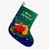 ネズミの王子との聖降誕祭お目出とう ラージクリスマスストッキング (正面 (吊り時))